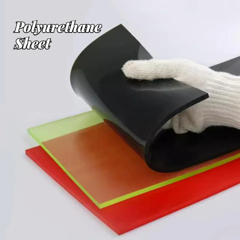 

1Pc Red Black Polyurethane Elastic Rubber Sheet 2/3/4/5/6/8/10mm PU Damping Cushion Plate Plastic Board Oil Abrasion Resistance