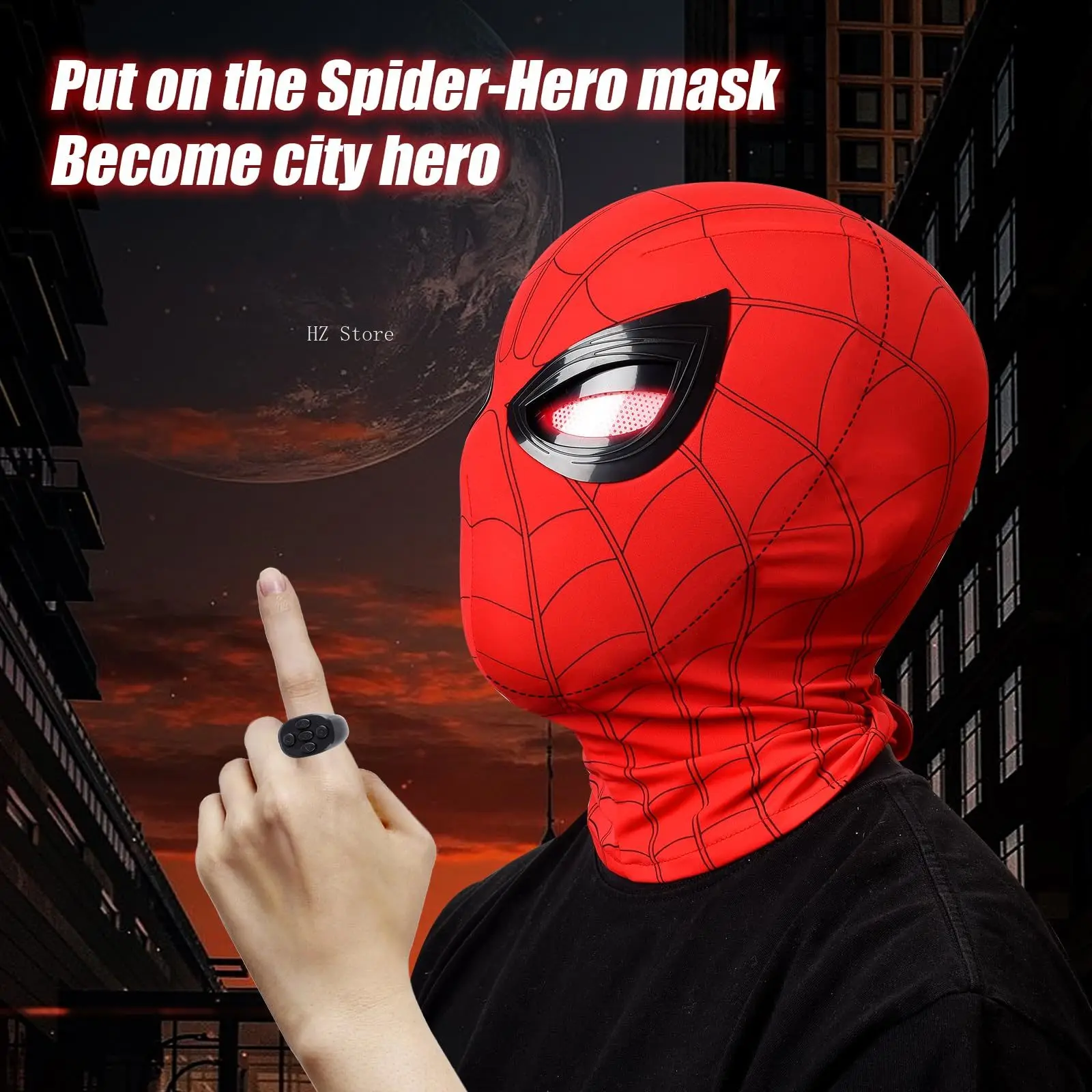マーベル スパイダーマン マスク おもちゃ 可動目 & ライト効果