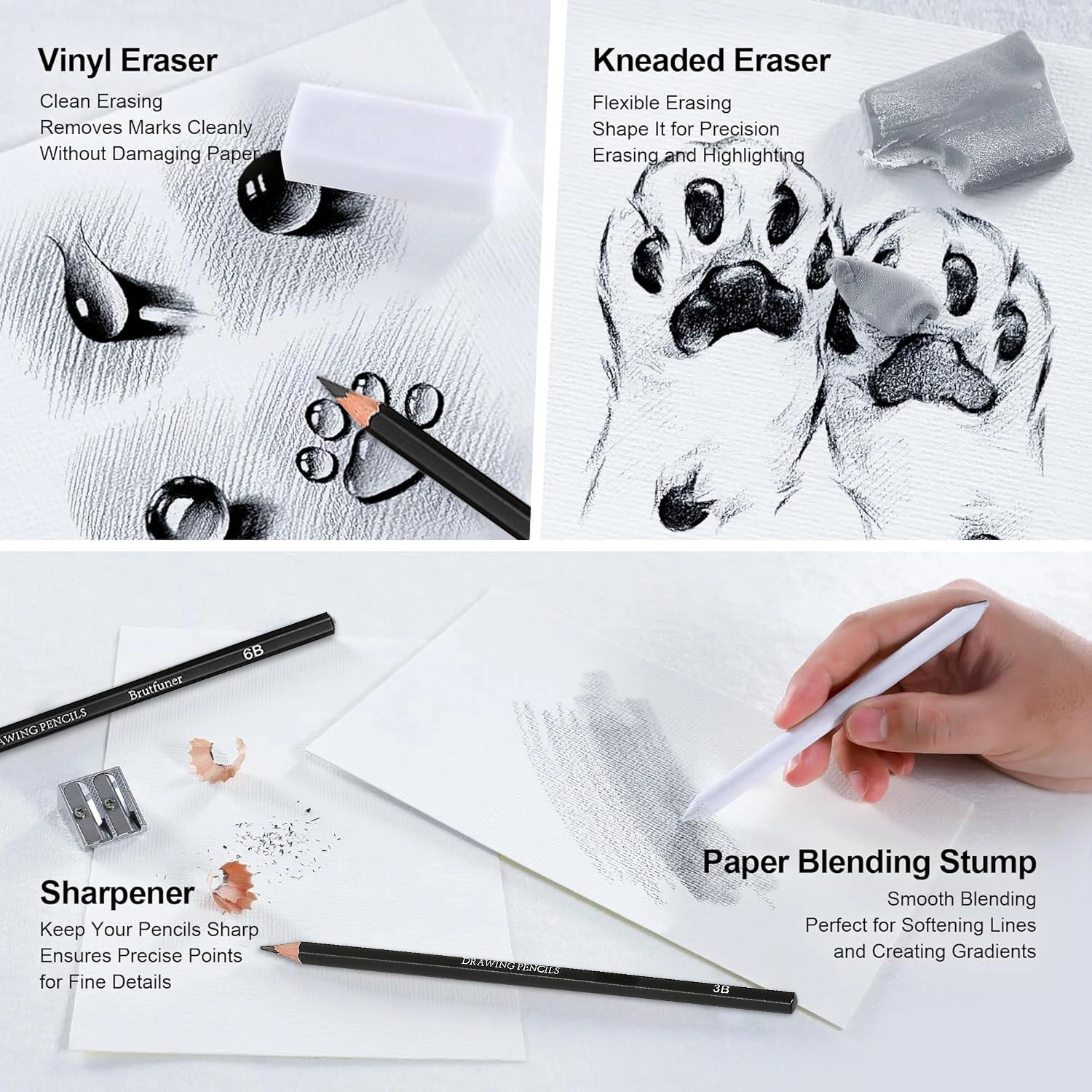 스케치 및 드로잉 연필 14-38개, 미술용품 드로잉 연필 키트, 흑연 숯 전문가용 연필 세트, 성인 예술가용
