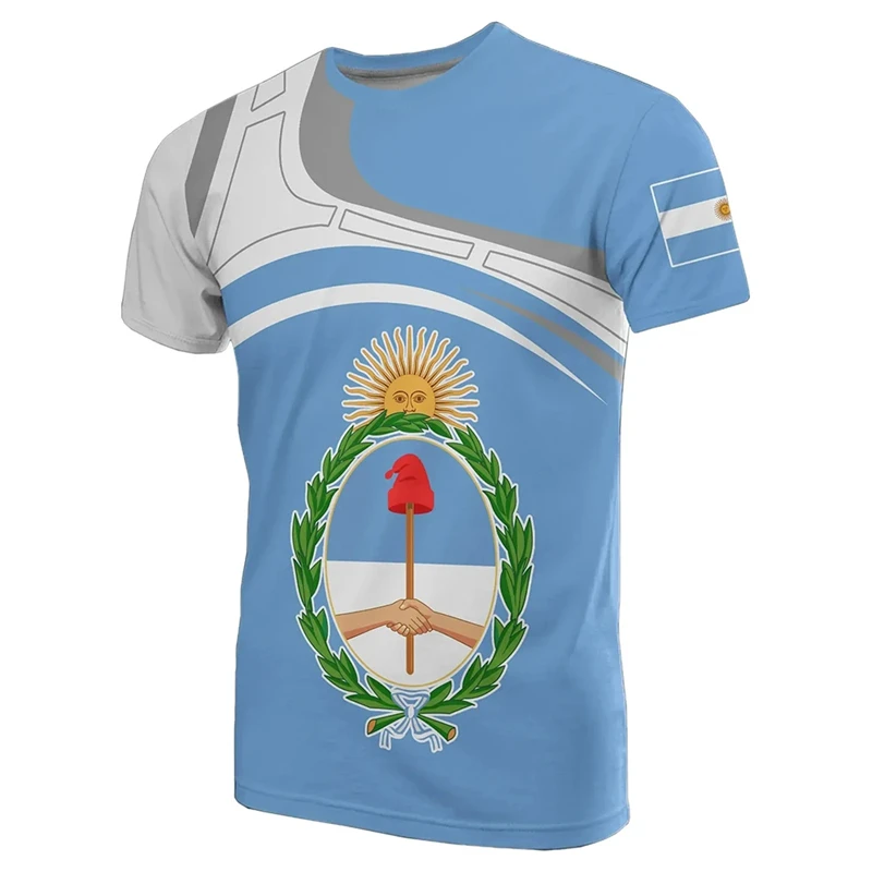 

Argentina Flag Graphic T Shirts Argentine Sun 3D Printed T Shirt For Men Fashion Sports Casual T-Shirt Streetwear Oversized Tops