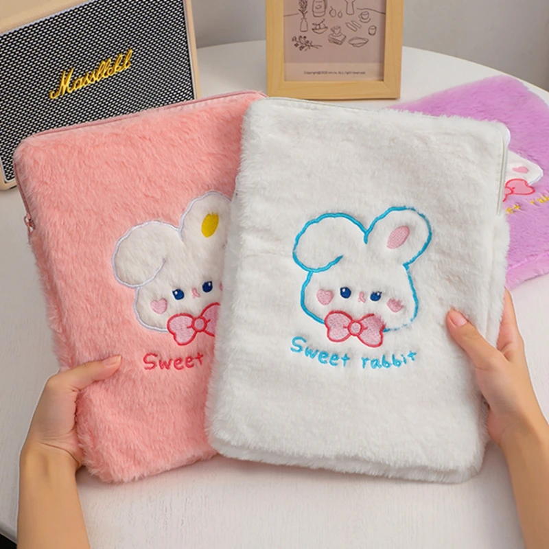 

For iPad Air 2/3/4 10.5 10.9 Inches Kawaii Cartoon Plush Squirrel Bag For Samsung Huawei Xiaomi Tablet Protective Cover Case
