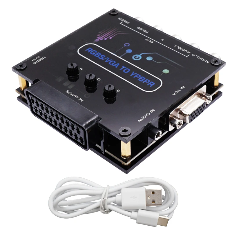 

Ретроскалер RGBS (Scart) или VGA в YPBPR, преобразователь видеосигнала, RGBS в компоненты цветовой разницы для игровой консоли