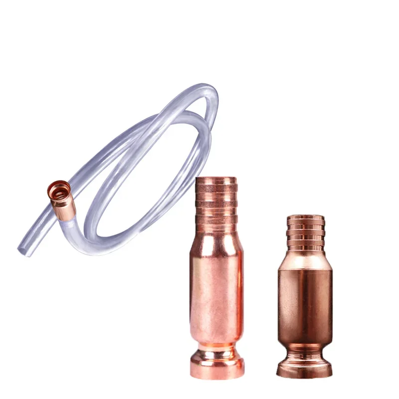 Oil Transfer Pump Oil Extractor Pump Oil Pump Red Copper Siphon Filler Pipe Manual Pumping Oil Pipe Fittings Siphon Connector Fuel Water Shaker Oil Pumps