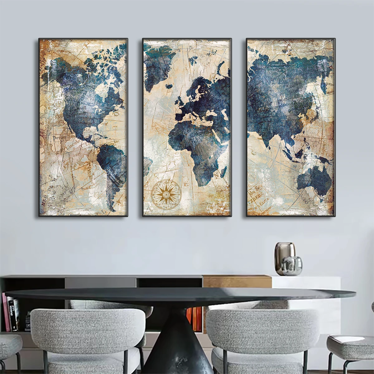 World Map Abstract Canvas Art