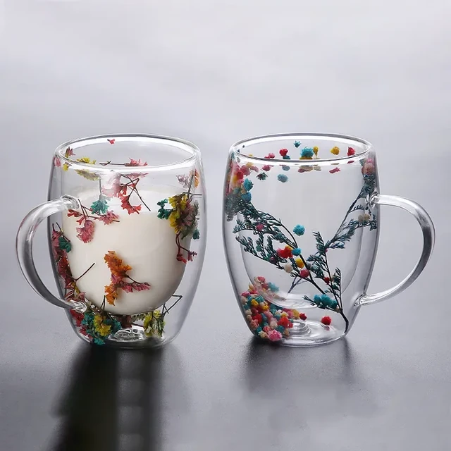 Double Wall Glass Cup With Handle Heat-resistant High Borosilicate Glass Mug  Tea Milk Coffee Cups Creativity Gift Water Mug - AliExpress