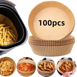 Disposable Air Fryer Liners - Non-Stick Baking Paper, Oil-Resistant, Round/Square Options, 50-200 Pack (100pcs Round)