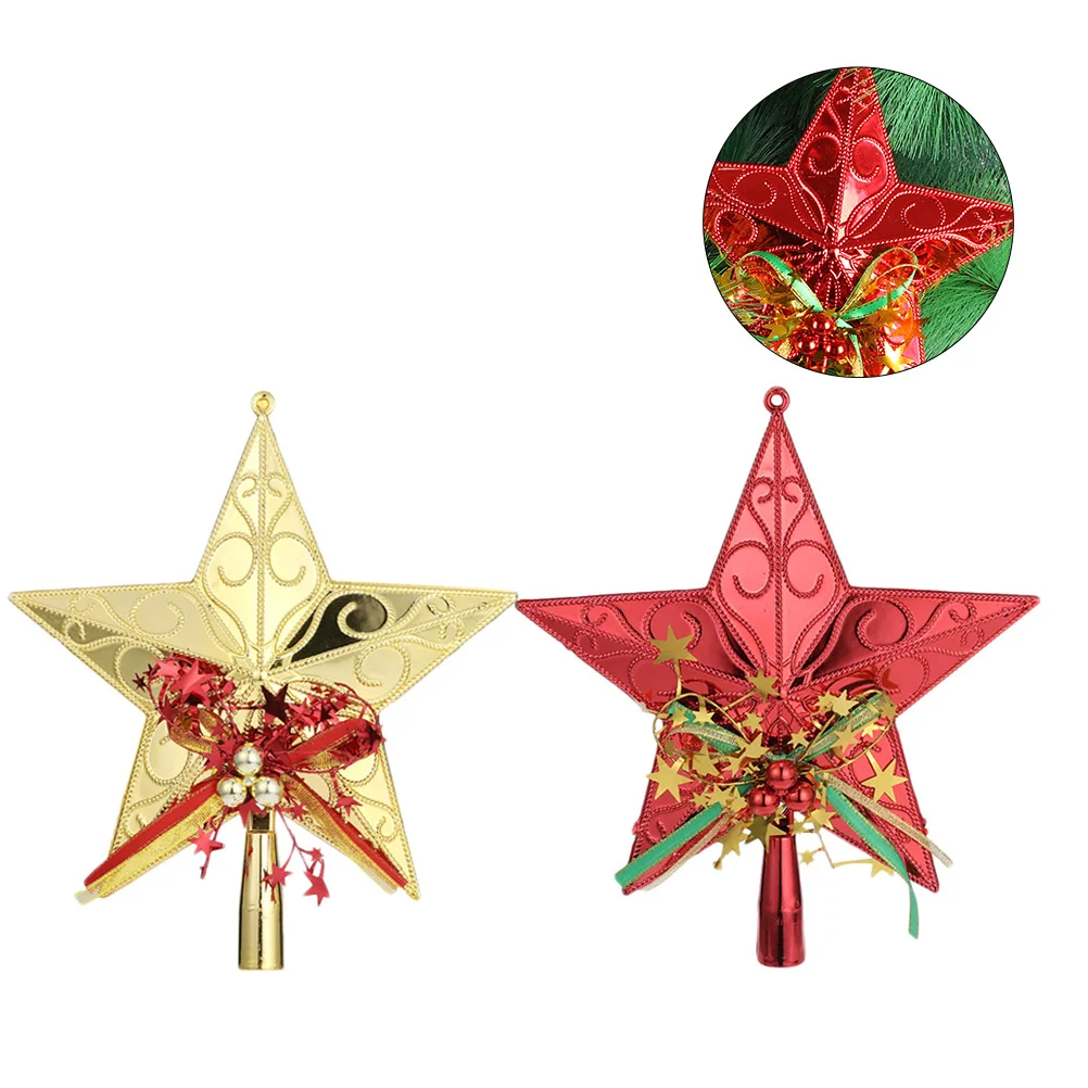

2pcs Xmas Tree Decor Christmas Tree Star Xmas Unique Tree Pentagram for Home