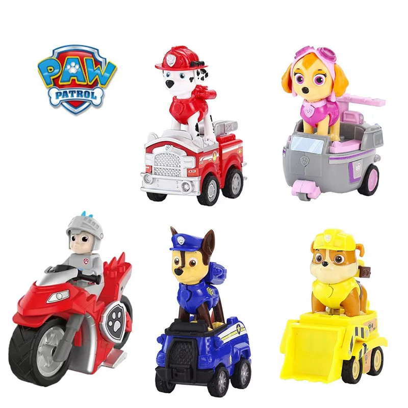 Paw Patrol chiot patrouille patrouille Canina jouets figurines d'action capitaine Ryder modèle Chase Skye Marshall véhicule voiture enfants jouet cadeaux