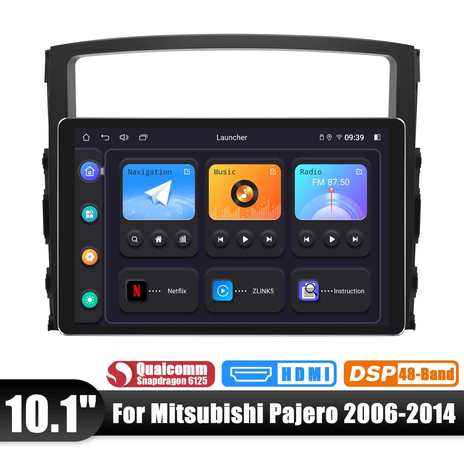 

JOYFORWA 10.1 Inch 1280*800 Touch Screen Car Radio Stereo Head Unit With Carplay Android Auto For Mitsubishi Pajero 2006-2014