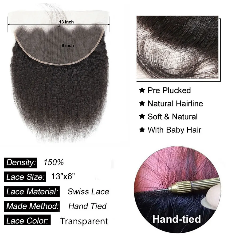 Kinky Straight Closure Human Hair 4x4 5x5 6x6 Transparent Lace Closure Frontal 13x4 13x6 Kinky Straight Lace Frontal human hair closure human hair lace product human hair frontal