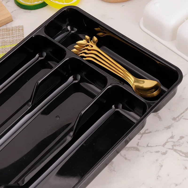 Kitchen Storage Box Cutlery Organizer Box Tableware Drawer Organizer Separation Storage Box Eco-Friendly PP Spoon Knife Cutlery Tray Holder