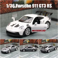 1/36 Porsche 911 GT3 RS Toy Car Model For Children RMZ CiTY Miniature Racing Free Wheels Pull Back Diecast Metal Collection Gift 1
