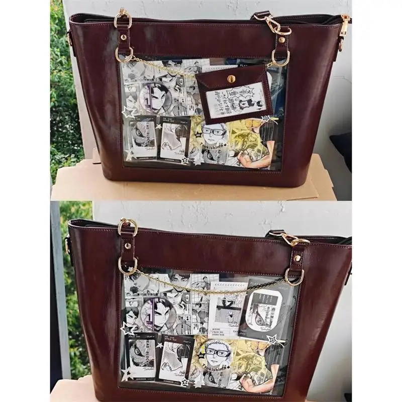 JIAERDI Transparent Brown Ita Bag Women 2025 New Large Capacity Pain Bags Handbag Ladies Vintage Shoulder Tote Bag Aesthetic