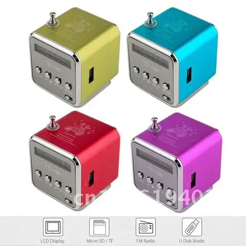 

Portable TD-V26 Speaker with LED Display Screen FM Radio Bluetooth 5.0 Loudspeaker MP3 Player TF Card Support
