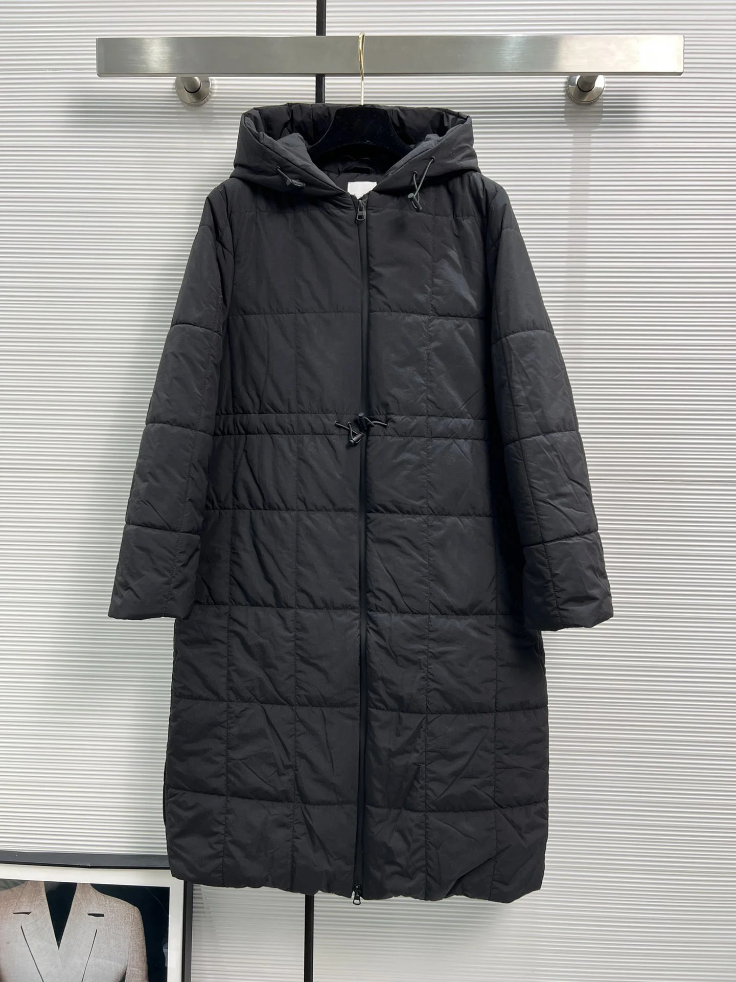 

2023 Women's Clothing fashion fine waist drawstring design long down jacket Winter New