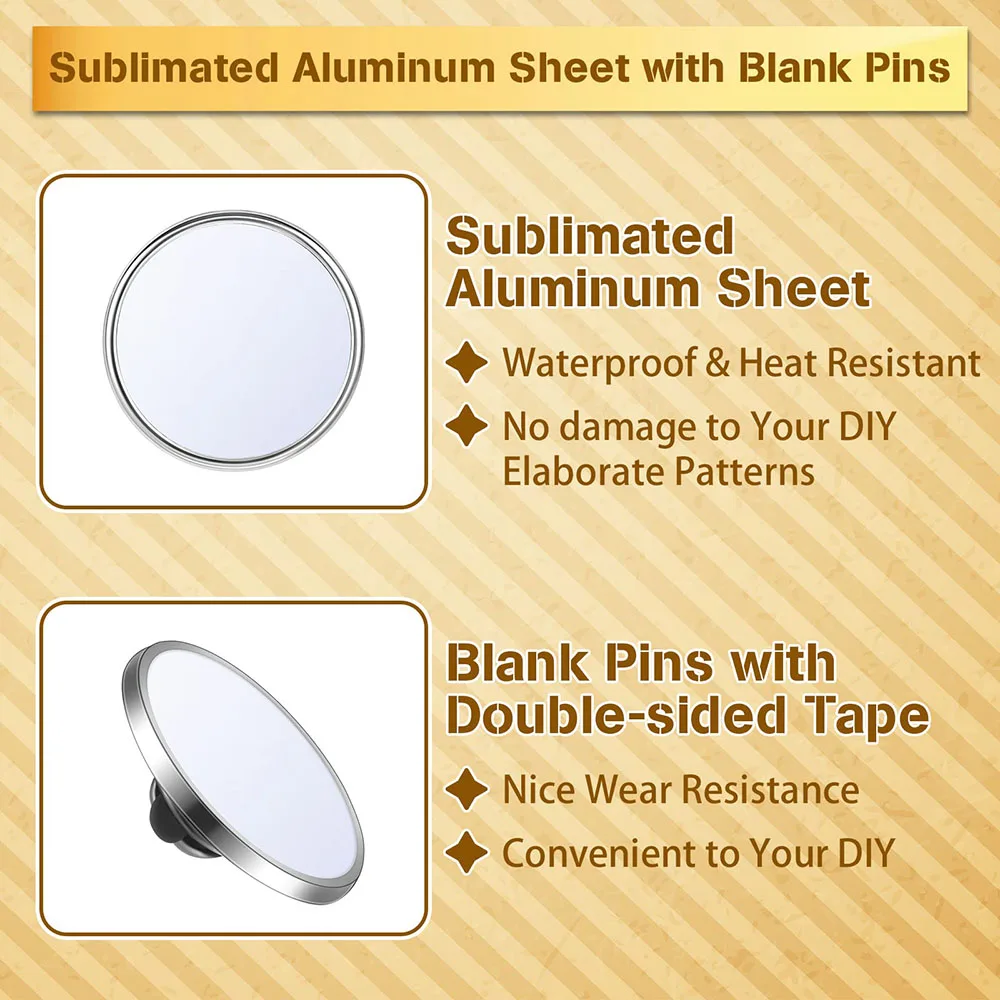 D&D 10pcs Sublimation Blank Pins 0.98 Inch DIY Button Badge Kit Sublimation  Silver Blank Aluminum Sheet for DIY Jewelry Making - AliExpress