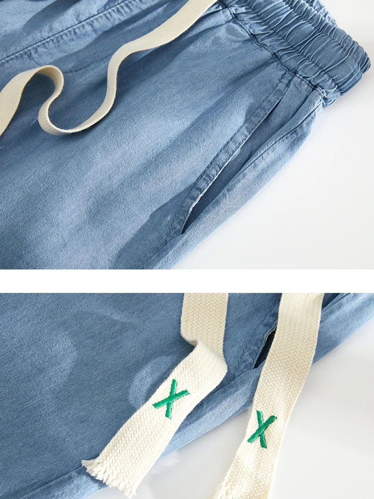 2023 Summer New Women Thin Denim Trousers Elastic High Waist Blue Wide Leg Pants Korean Stretch Oversized Baggy Jeans