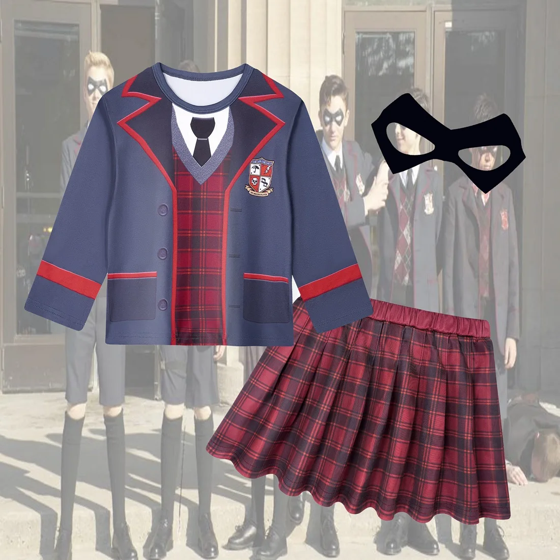 The Umbrella Academy School Uniform Vanya Allison Costume Cosplay Halloween Carnival Party Suits For Kids Girls Dress Set