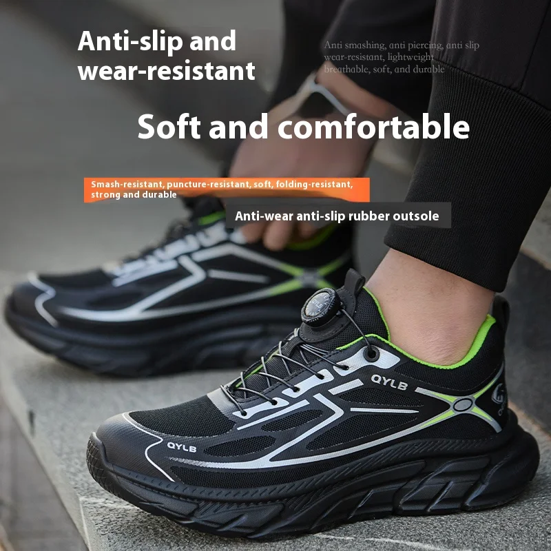 Mens Work Safety Boots Steel Toe Shoes Lightweight Breathable Sneakers Indestructible Protective Boots for Warehouse & Logistics - 2