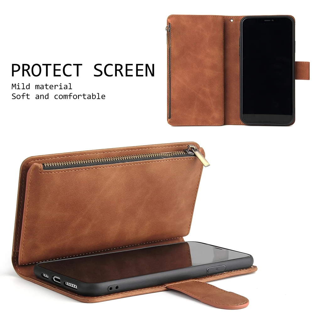 Lanyard Zipper Wallet Leather Phone Case Cover