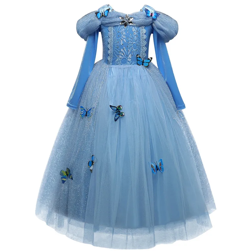 Kids Halloween Cosplay Costume Disney Frozen Elsa Princess Dresses for Girls Fancy Clothing for Girls Dress Up boutique baby dresses Dresses