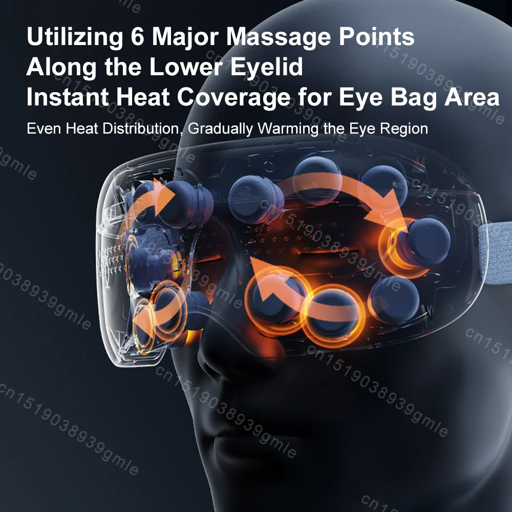 4D Eye Massager Vibration Eye Care Instrument Acupressure point Hot Compress Massage Glasses Fatigue Eye Glasses Eyes Soothing