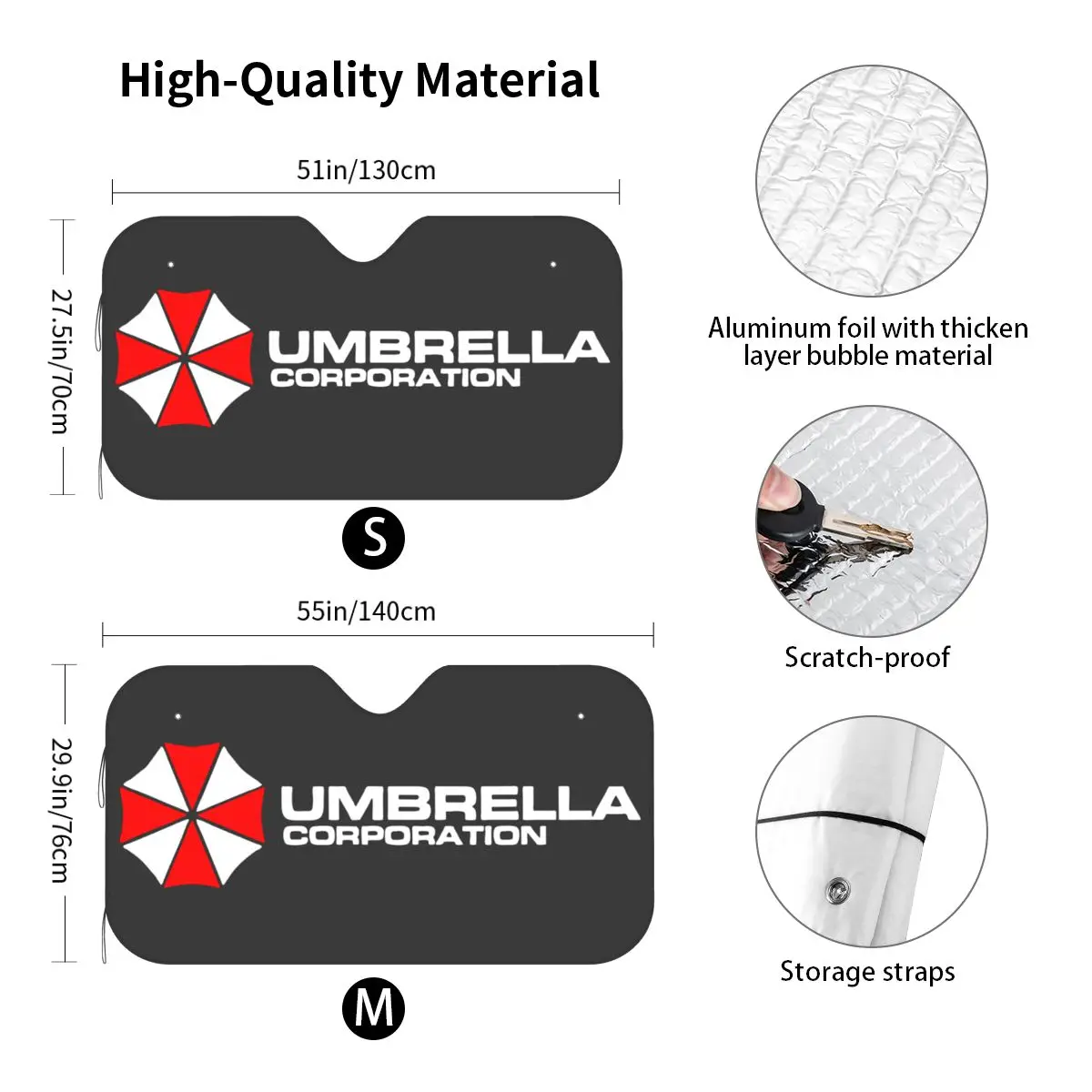 Umbrella Corporations Corp Sunshade Windscreen Cover Front Block Window 70x130cm Car Sunshade Blinds Sun Shade Protect