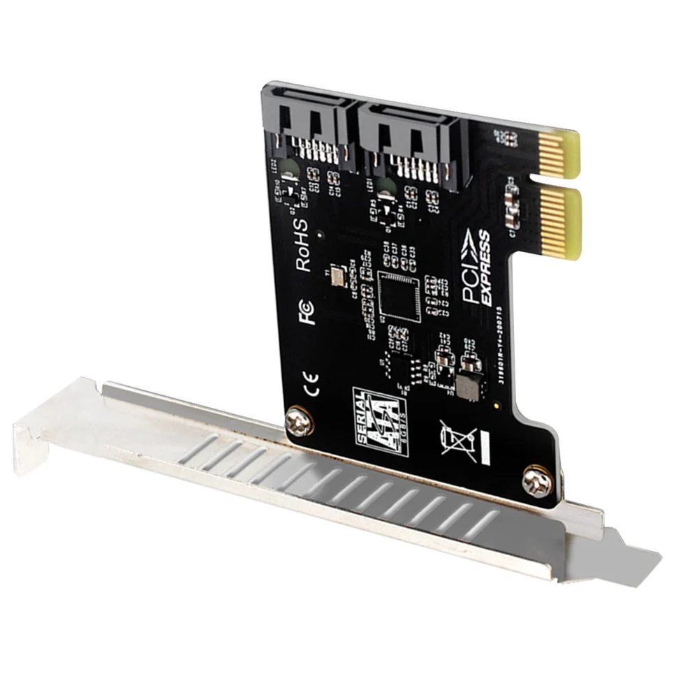 데스크탑 PC용 확장 카드, PCI Express X1 to 2 포트, SATA 3.1 어댑터 컨트롤러, PCI-E SATA 익스텐션 카드, 6Gbps