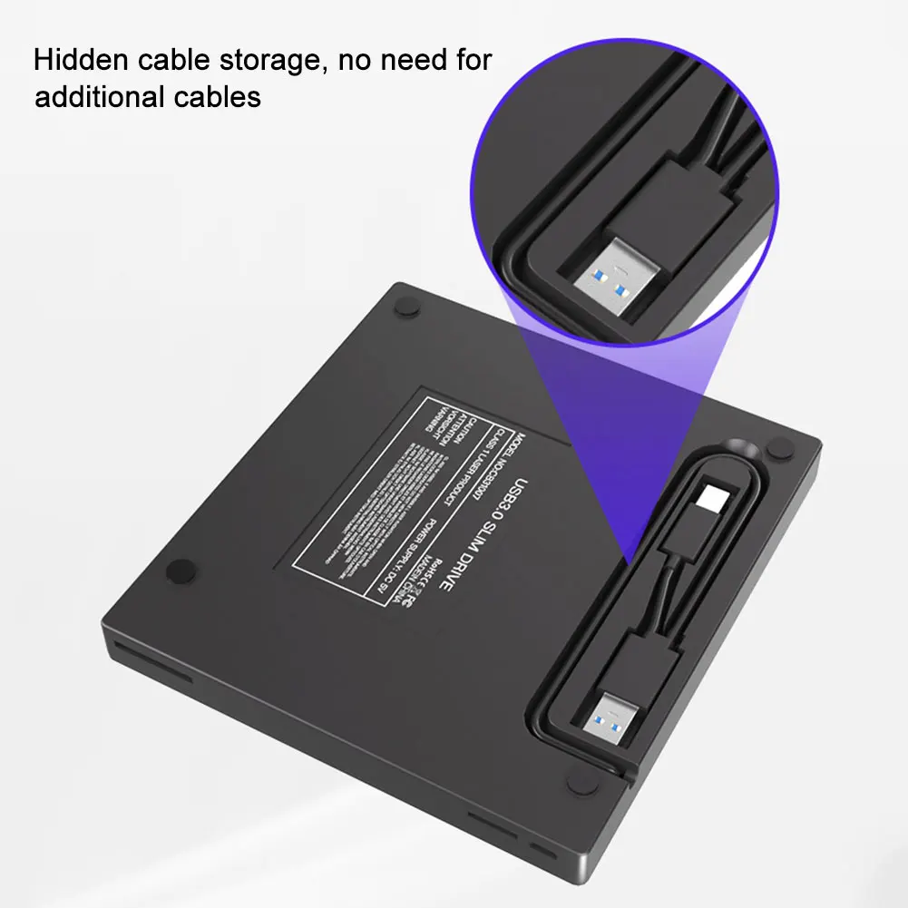 7 in 1 휴대용 CD DVD 플레이어, USB 3.0 C 타입, 외장 CD DVD 드라이브, 휴대용 CD 드라이브, TF 마이크로 SD CD 버너 라이터