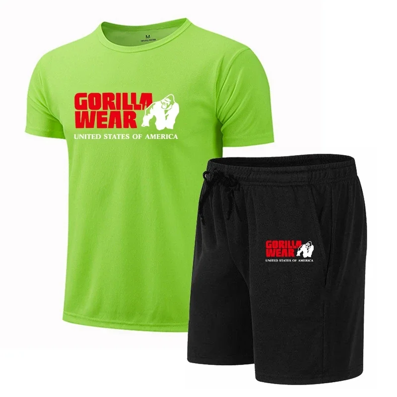 2024 Gorilla Printing Short-sleeved Suit Man Woman Summer Casual Clothes T-shirt + shorts 2-piece T-shirt Quick drying Set 6
