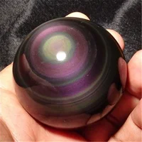 RAINBOW !! NATURAL Cats Eye Obsidian QUARTZ CRYSTAL Sphere Ball RARE 1