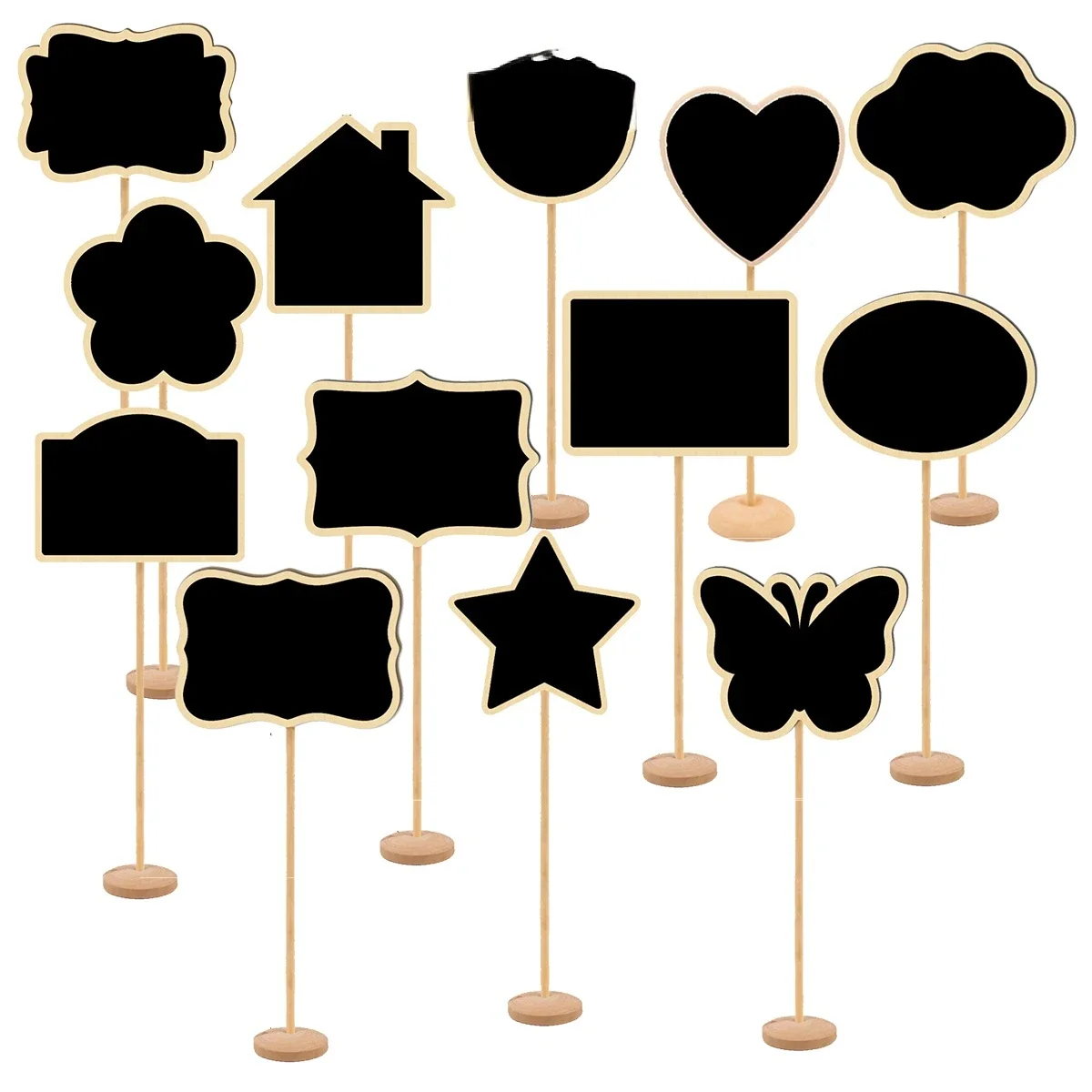 1-10pc Mini Paint Wood Board Small Wooden Chalk Blackboard Wedding Kitchen Restaurant Signs Writing Notice Message wooden blackboard wooden chalkboard