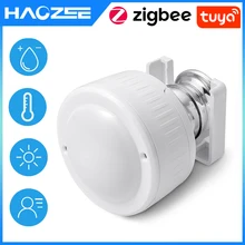 Tuya ZigBee multi-sensor 4 in 1 Smart PIR Motion umidità sensore di temperatura della luce carica USB o funzionamento a batteria