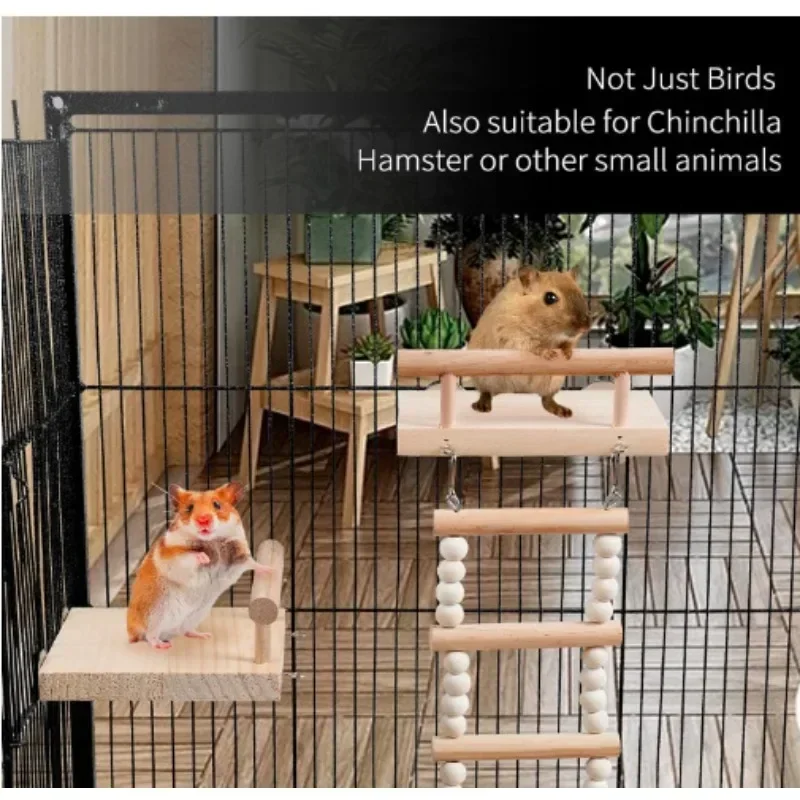 Bird Toy Hamster Toy Little Pet Springboard Combination Toy Parrot Climbing Ladder Springboard Ladder Swing Parrot Toys 6