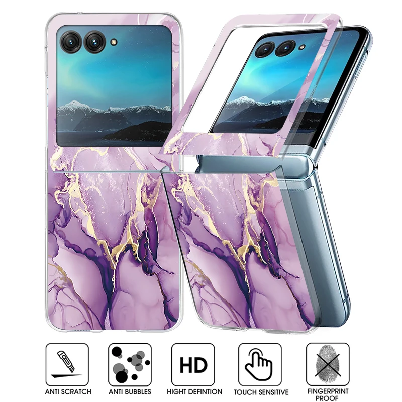 Marble Pattern Clear Shockproof Bumper Transparent Hard PC Phone Case