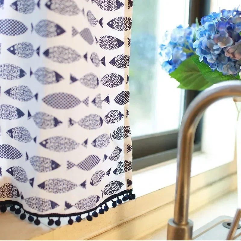 

20666-STB- Gradient Color Print Voile Nordic Grey Window Modern Living Room Curtains Tulle Sheer Fabrics Rideaux Cortinas