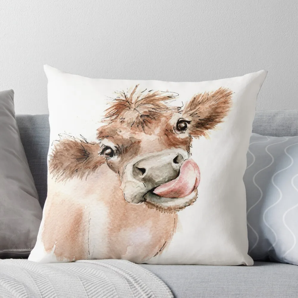 

Funky Cow Throw Pillow Sofa Cushion Cover Sitting Cushion