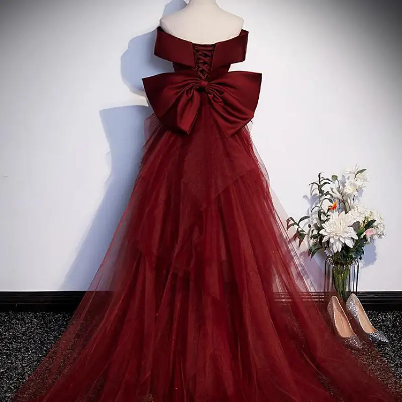 Mermaid Quinceanera Dresses Shoulder Evening Dresses Big Bow For Prom Princess Party Gowns Vestido Customized