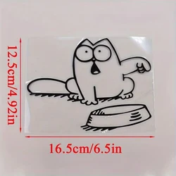 Whimsical Squirrel Fuel Tank Cap Car Sticker - Creative Line Art Vehicle Decal (1pc black)