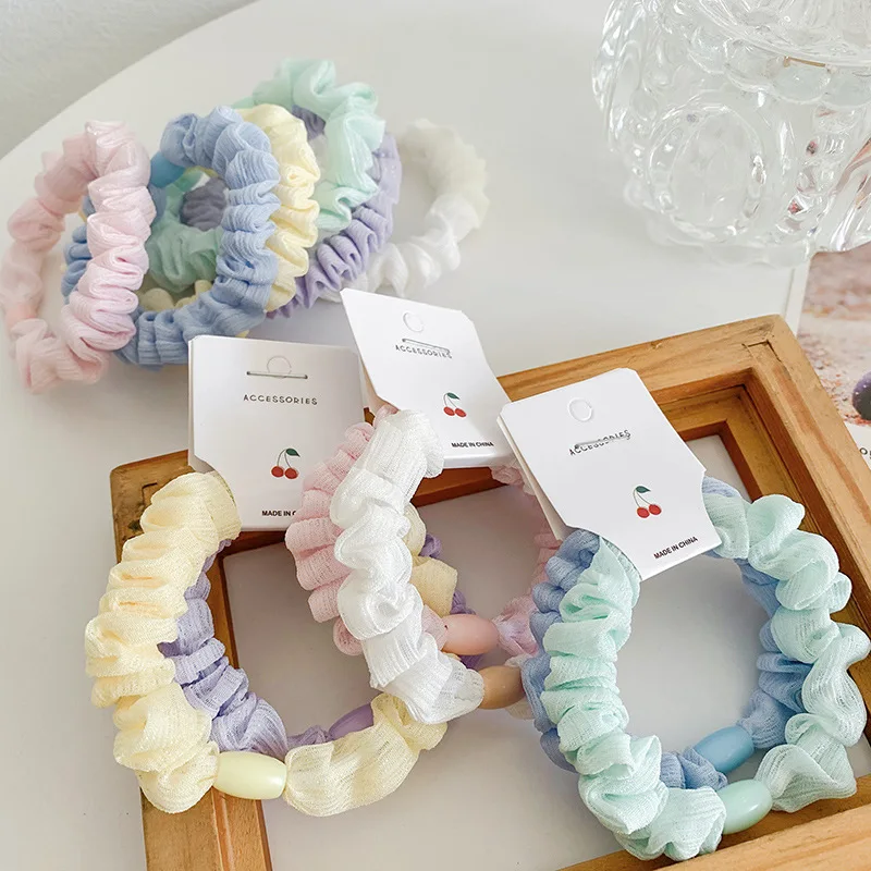 2Pcs Women Elastic Hair Bands Rubber Band Hair Ties for Girls Children Colorful Nylon Scrunchies Headband Kids Hair Accessories 2pcs set sunglasses headband for baby girl solid color hair bows girl soft nylon children s accessories toddlers hair bands