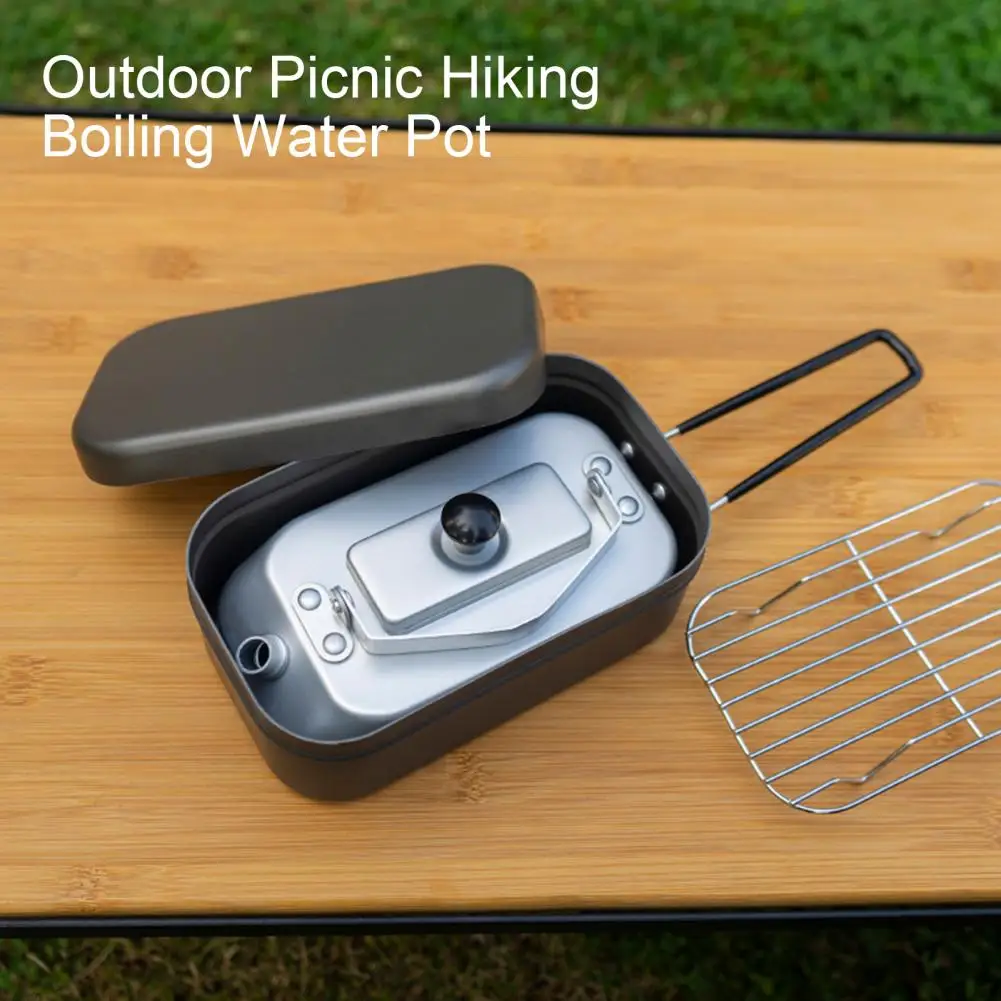 

Походный чайник, функциональный уличный чайник для воды, мини-чайник для кипячения серебристого цвета, чайник для приготовления пищи