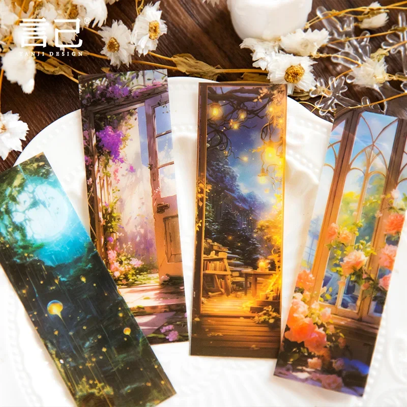 Bookmarks Stationery Supplies 8 Pcs Transparent PET Dreamland Bookmark Fairy Forest Book Mark Bookmarks for Kids Women Teacher Students Gifts Back To School