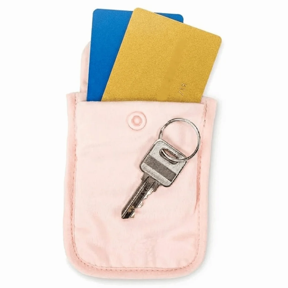 Solid Color Anti-Theft RFID-Blocking Bra Wallet with Adjustable Strap