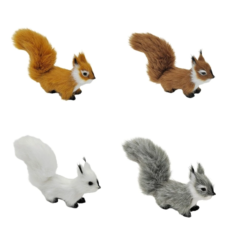 

Decorative Squirrels Figurine Faux Animal Figurine Delightful Stuffed Plush Toy for Home Office Desk Decorations