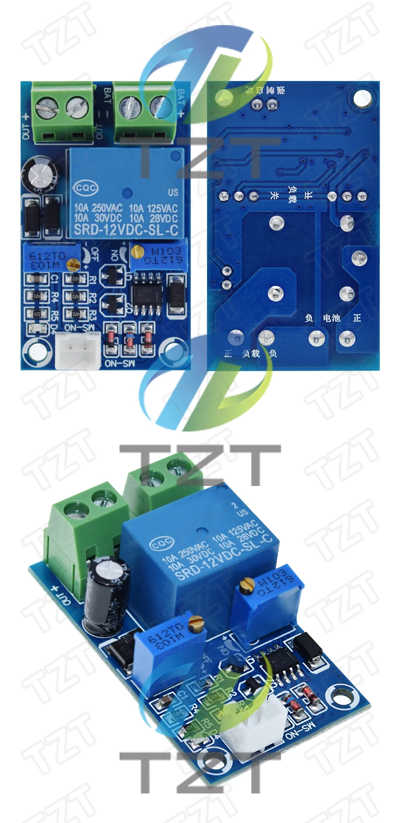12 V Niederspannungsabschaltung, automatischer Schalter, Wiederherstellungsschutzplatine, Unterspannungsschaltermodul, Laderegler, Relaismodul – Detail 4