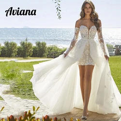 Aviana Short Mermaid Wedding Dress Bride Elegant Sweetheart Neckline Custom Made Plus Sizes Detachable Train Vestidos De Novias