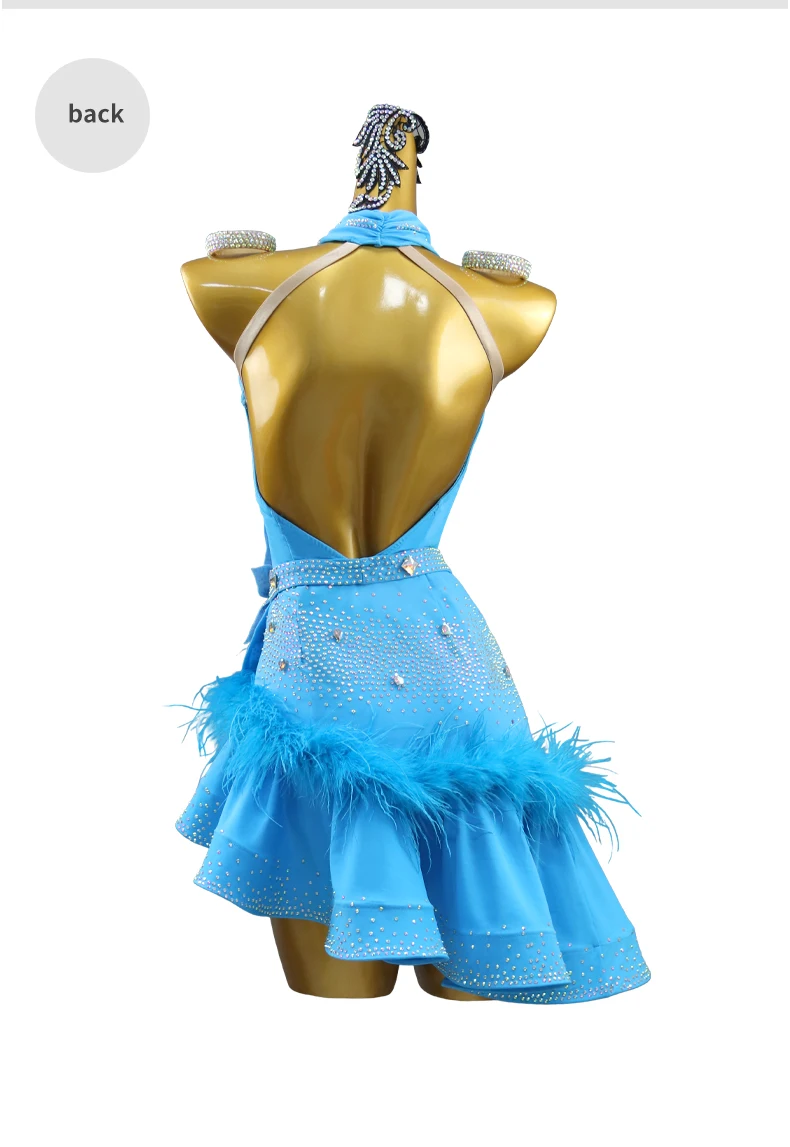 knee length dresses for ladies Metallic Emerald Green Latin Dress main image 1
