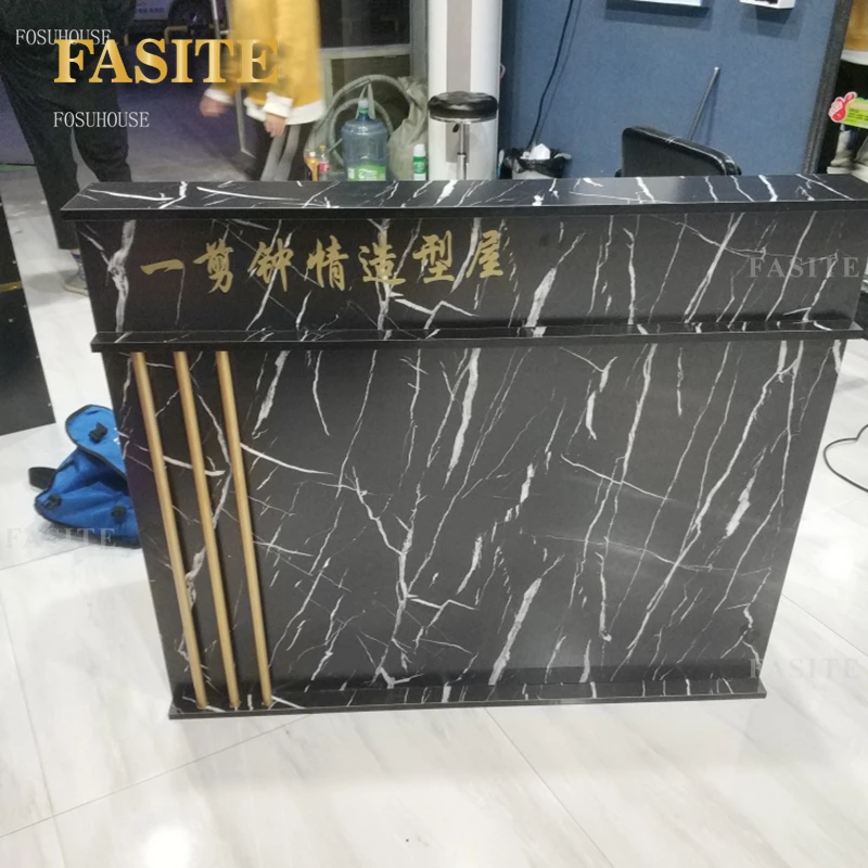 Description Picture 3 of itemModern Reception Desks Office Furniture Simple Cashier Counter Office Desks Barber Shop Beauty Salon Bar Table Reception Desk