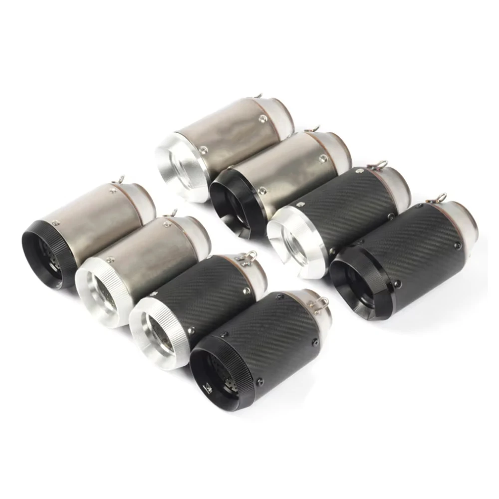 รถจักรยานยนต์กันลื่น51มม., ท่อไอเสีย CNC คาร์บอนไฟเบอร์สำหรับ Kawasaki Z900 FZ6 RC390 S1000XR 1