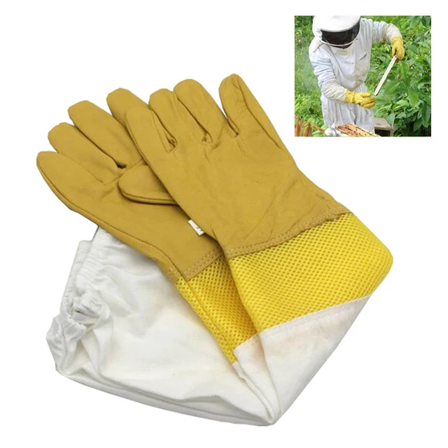 1Pair Méhészeti Kesztyű Védőhüvelyek Lélegző Méhek Méheként Megakadályozzák A Felszerelését - Image 6